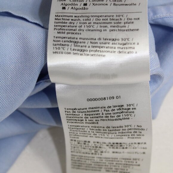 Valentino S.p.A Soft Powder Blue Chambray Long Sleeve Bow Blouse, Size 4 - Picture 10 of 10